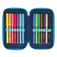 HERLITZ Federpenal 31tlg. 3 Fächer blau/mint